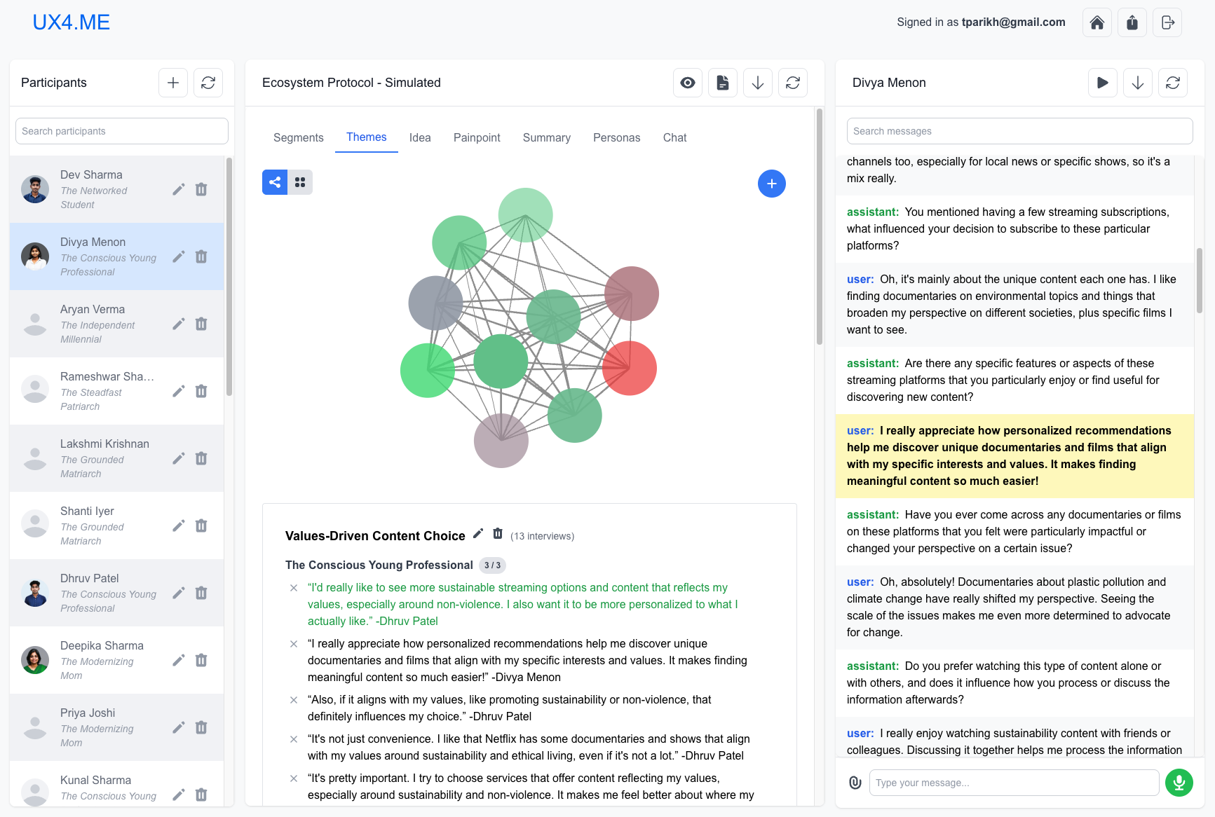 UX4.me Dashboard